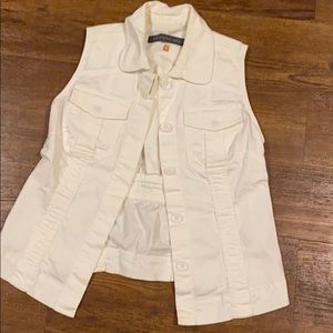 White jean vest